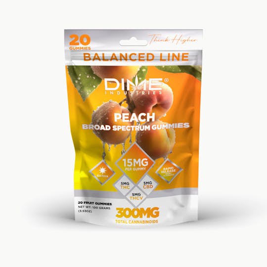 Dime Industries - Balanced Line Peach "Morning" THCV Gummies 20ct - 1