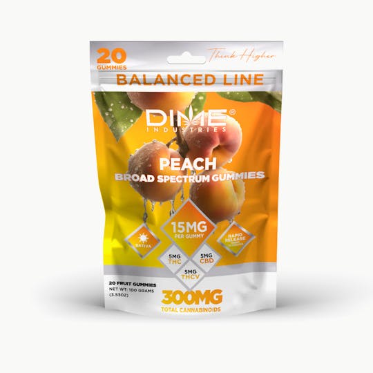 Dime Industries - Balanced Line Peach "Morning" THCV Gummies 20ct - 1