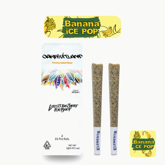 Oakfruitland (OFL) - Banana Ice Pop Pre Roll 2g - Dual Pack Series - 1