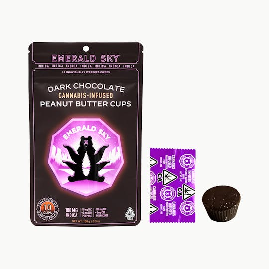 Emerald Sky - Emerald Sky Dark Chocolate Peanut Butter Cups - Indica 100mg 10pk - 1