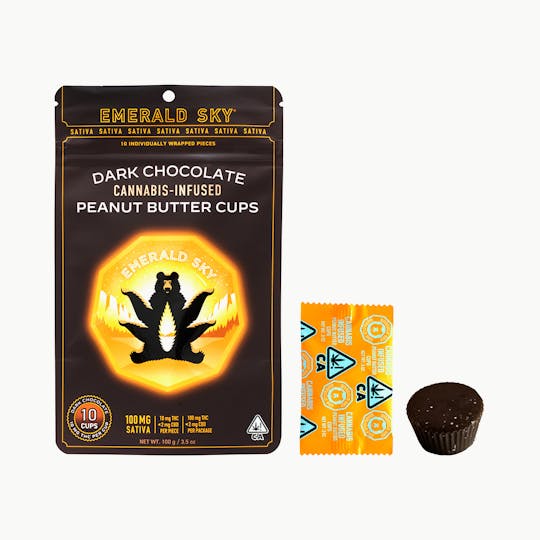 Emerald Sky - Emerald Sky Dark Chocolate Peanut Butter Cups - Sativa 100mg 10pk - 1