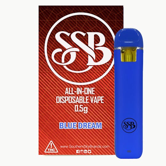 Southern Sky Brands - Blue Dream Disposable THC Vape 0.5g (56.1% THC, 24.8% CBD) - 1