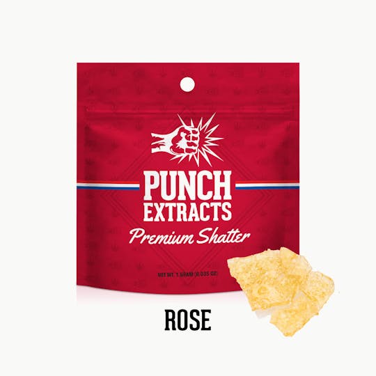 Punch Edibles & Extracts - Rose BHO Shatter (1g) - 1