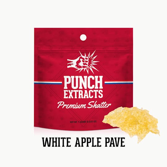 Punch Edibles & Extracts - White Apple Pave BHO Shatter (1g) - 1