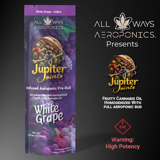 All Ways Aeroponics - 1g Jupiter Joint | Infused Aeroponic Pre-Roll | White Grape - 1