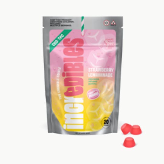 incredibles - 1:1 Strawberry Lemahhhnade + CBD | 100mg:100mg 20pk - 1