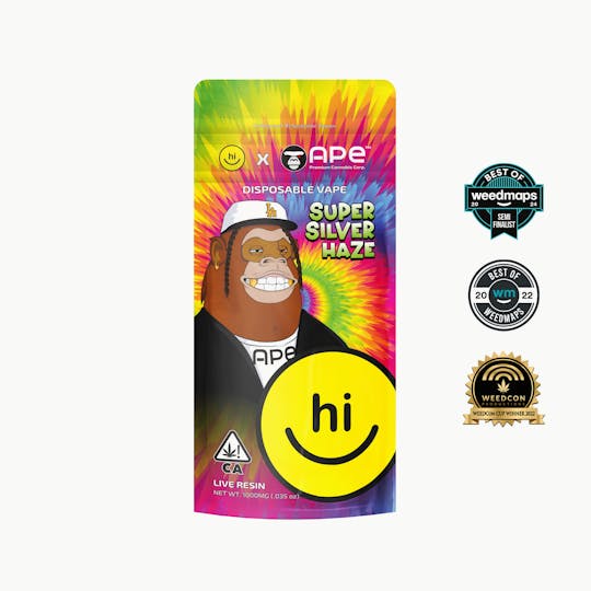APE Premium Cannabis Corp - Super Silver Haze — 1g APE & Hi! Live Resin Disposable (all in one) - 1