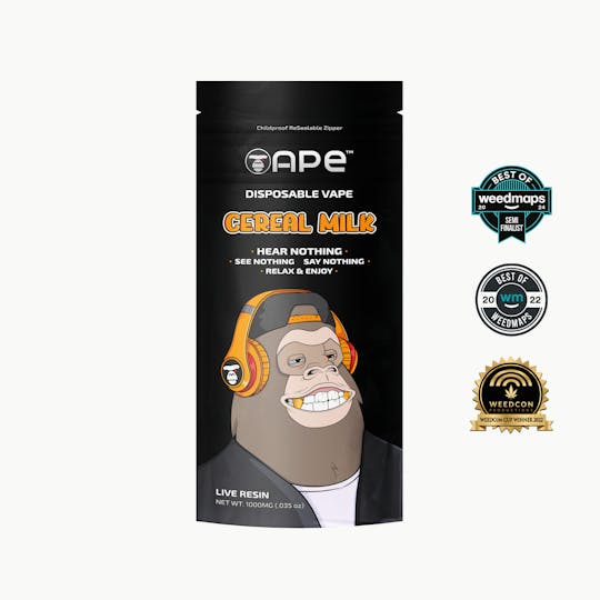APE Premium Cannabis Corp - Cereal Milk — 1g APE Live Resin Disposable Vape (all in one) - 1