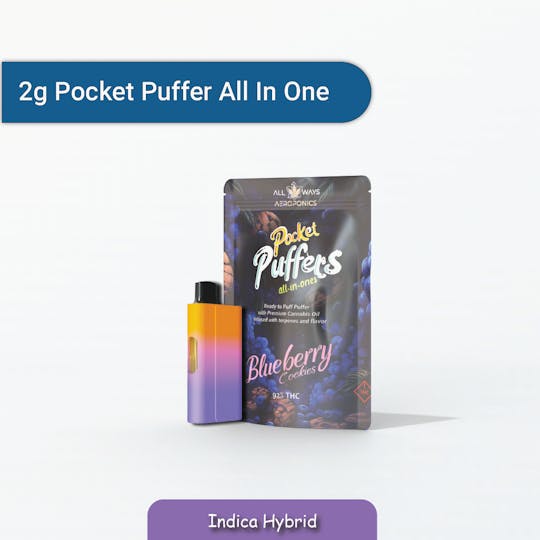 All Ways Aeroponics - Pocket Puffers 2g Blueberry Cookies All In One - 1