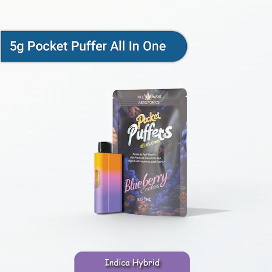 All Ways Aeroponics - Pocket Puffers 5g Blueberry Cookies All In One - 1
