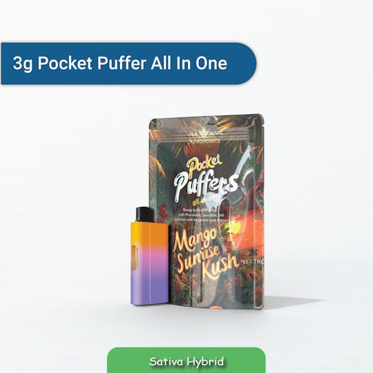 All Ways Aeroponics - Pocket Puffers 3g Mango Sunrise Kush All In One - 1