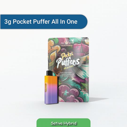 All Ways Aeroponics - Pocket Puffers 3g Strawberry Kiwi All In One - 1