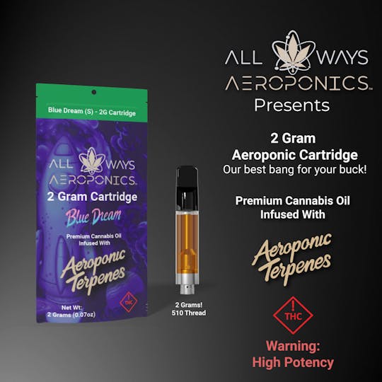 All Ways Aeroponics - All Ways 2g Blue Dream Premium Cannabis Oil Cartridge - 1