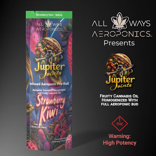All Ways Aeroponics - 1g Jupiter Joint | Infused Aeroponic Pre-Roll | Strawberry Kiwi - 1
