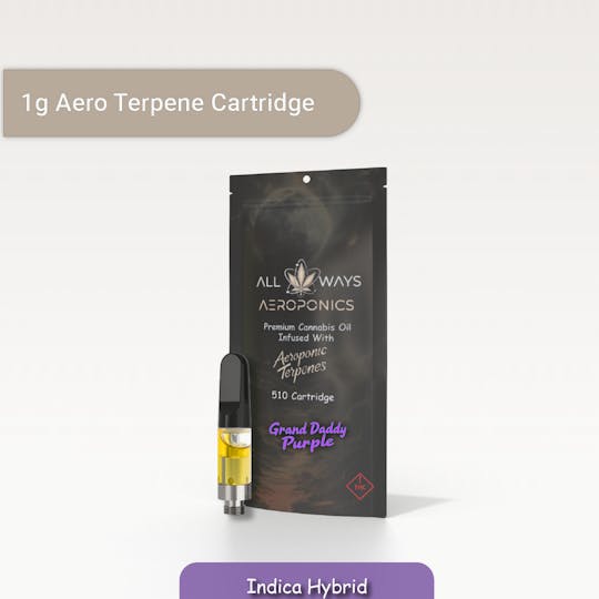 All Ways Aeroponics - All Ways 1g Grand Daddy Purple Premium Cannabis Oil Cartridge - 1