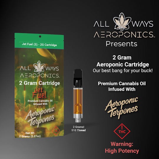 All Ways Aeroponics - All Ways 2g Jet Fuel Premium Cannabis Oil Cartridge - 1