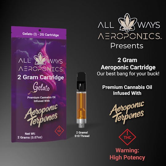 All Ways Aeroponics - All Ways 2g Gelato Premium Cannabis Oil Cartridge - 1