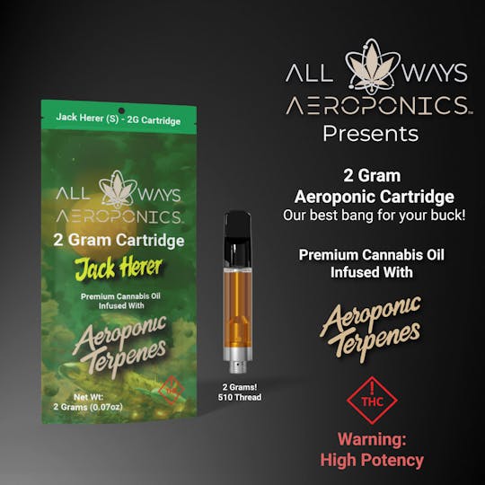 All Ways Aeroponics - All Ways 2g Jack Herer Premium Cannabis Oil Cartridge - 1