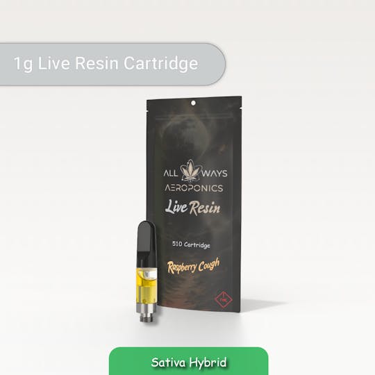 All Ways Aeroponics - All Ways 1g Raspberry Cough Live Resin Cartridge - 1