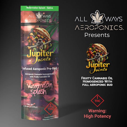 All Ways Aeroponics - 1g Jupiter Joint | Infused Aeroponic Pre-Roll | Watermelon Splash - 1
