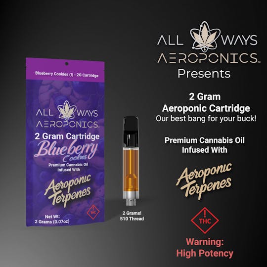 All Ways Aeroponics - All Ways 2g Blueberry Cookies | Fruity Carts | Indica - 1