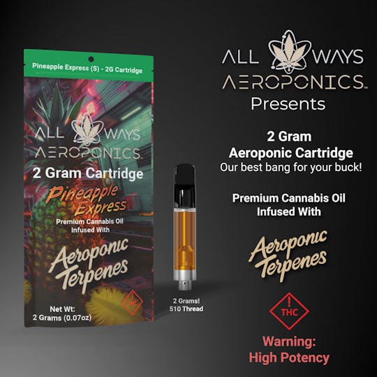 All Ways Aeroponics - All Ways 2g Pineapple Express | Fruity Cartridge | Sativa - 1