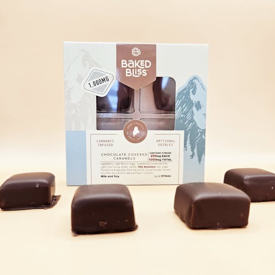 Baked Bliss Edibles - Baked Bliss 1000mg Chocolate Covered Caramels - 1