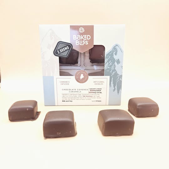 Baked Bliss Edibles - Baked Bliss 2000mg Chocolate Covered Caramels - 1