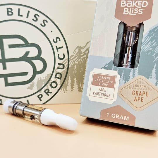 Baked Bliss Edibles - Baked Bliss 1g Grape Ape Cartridge - 1