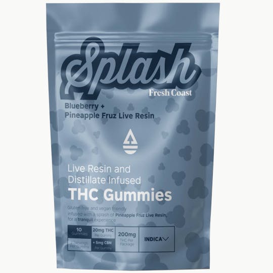 Fresh Coast - Blueberry/Pineapple Fruz | Splash THC Gummies 200mg | 5mg CBN | Indica - 1