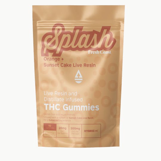 Fresh Coast - Orange/Sunset Cake | Splash Live Resin Gummies |200mgTHC | Hybrid - 1