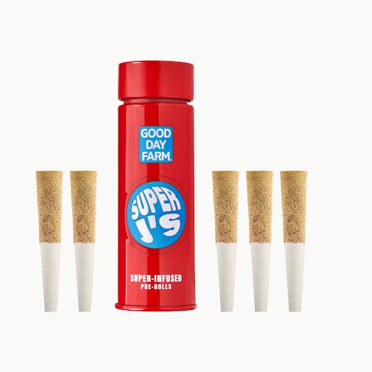 GOOD DAY FARM - GDF: Infused Pre-Roll Pack | Grapefruit x Sneaky Frost | Super J's | 5pk - 1