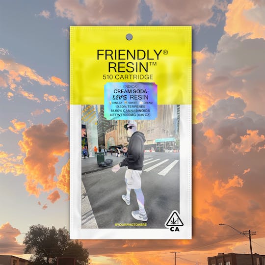 Friendly Brand - Cream Soda | Indica | 1g Live Resin Cartridge - 1