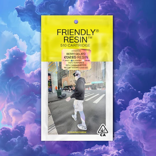 Friendly Brand - Berry Gelato | Hybrid | 1g Cured Resin Cartridge - 1