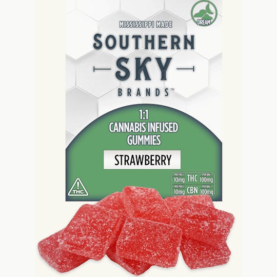 Southern Sky Brands - 1:1 THC:CBN Strawberry Sleep Gummies - 1