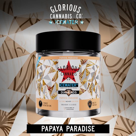 Glorious Cannabis Company - Papaya Paradise 3X.5G | Bubble Hash with Diamonds | Glorious Cannabis Co. - 1