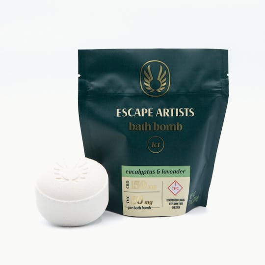 Escape Artists - 3:1 Bath Bomb - Eucalyptus & Lavender (150mg CBD/50mg THC) - 1