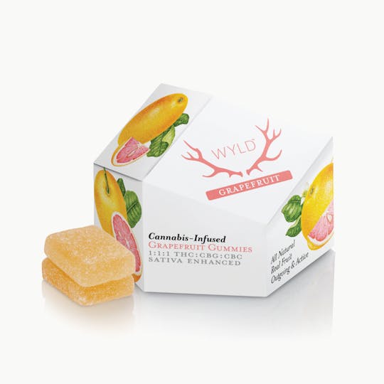 WYLD - Grapefruit 1:1:1 CBG:CBC + Sativa Enhanced Gummies | 100:100:100mg - 1