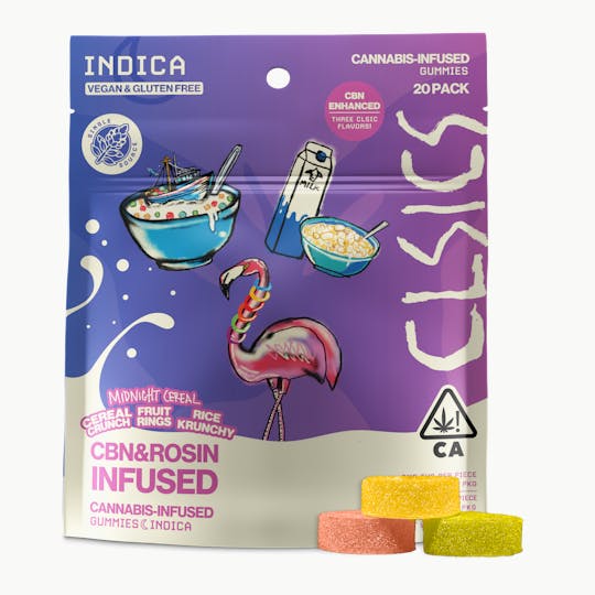 CLSICS Rosin & Rosin Infused Pre Rolls - Midnight Cereal Killer 20Pk Gummies - LIVE ROSIN INFUSED PARTY PACK - 1