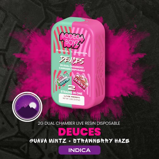 Bodega Boyz - 2 gram Deuces Guava Mintz x Strawberry Haze Live Resin Vape | OK - 1