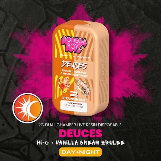 Bodega Boyz - 2gram Deuces Hi-C and Vanilla Crème Brûlée Live Resin Vape | OK - 1