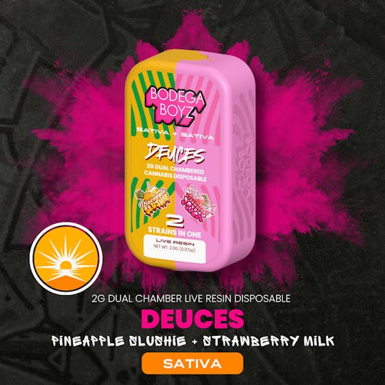 Bodega Boyz - 2 gram Deuces Pineapple Slushie x Strawberry Milk Live Resin Vape | OK - 1