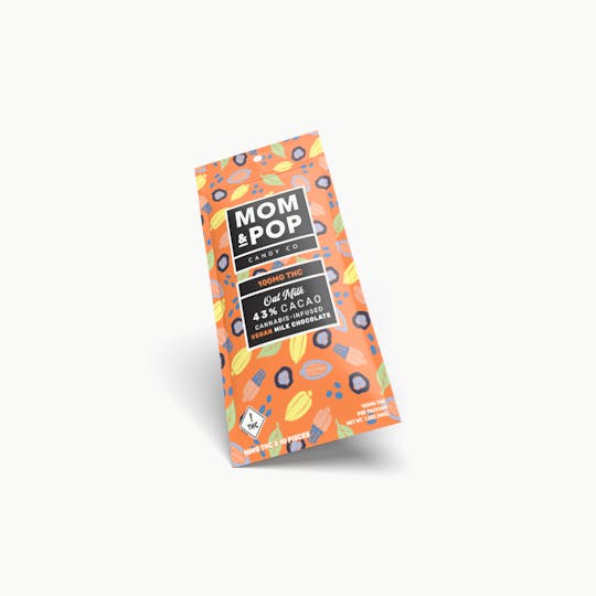 Mom & Pop - 100mg Vegan Oat Milk Chocolate Bar | Oat Milk 43% Cacao - 1