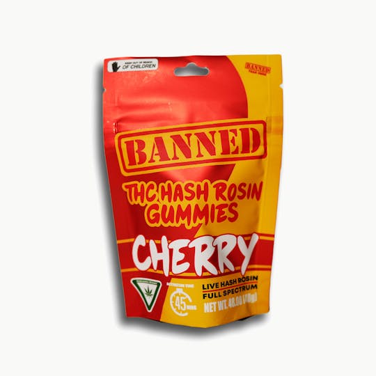 Banned Edible Co - CHERRY HASH ROSIN GUMMY CLUSTERS 200MG | 10 PACK - 1