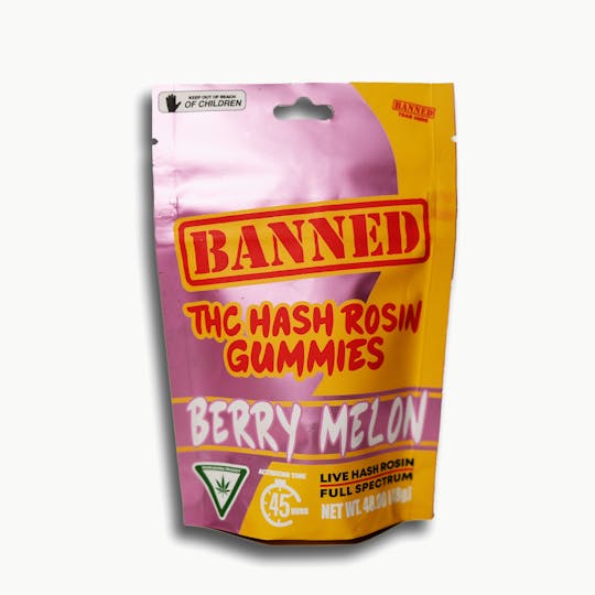 Banned Edible Co - BERRY MELON HASH ROSIN GUMMY CLUSTERS 200MG | 10 PACK - 1