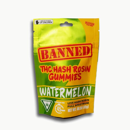 Banned Edible Co - WATERMELON HASH ROSIN GUMMY CLUSTERS 200MG | 10 PACK - 1