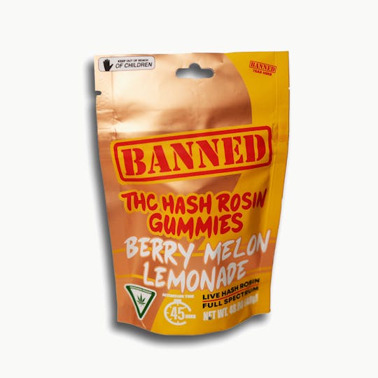 Banned Edible Co - BERRY MELON LEMONADE HASH ROSIN GUMMY CLUSTERS 200MG | 10 PACK - 1