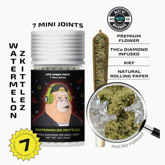 APE Premium Cannabis Corp - Watermelon Zkittlez — 7 Mini joints infused + kief (4g) - 1