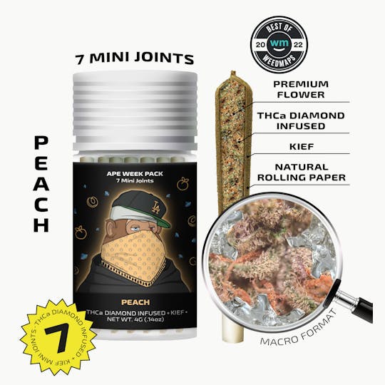 APE Premium Cannabis Corp - Peach — 7 Mini joints infused + kief (4g) - 1