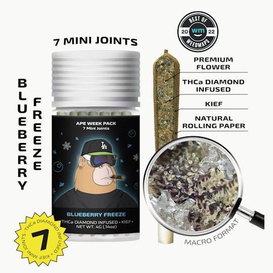 APE Premium Cannabis Corp - Blueberry Freeze — 7 Mini joints infused + kief (4g) - 1
